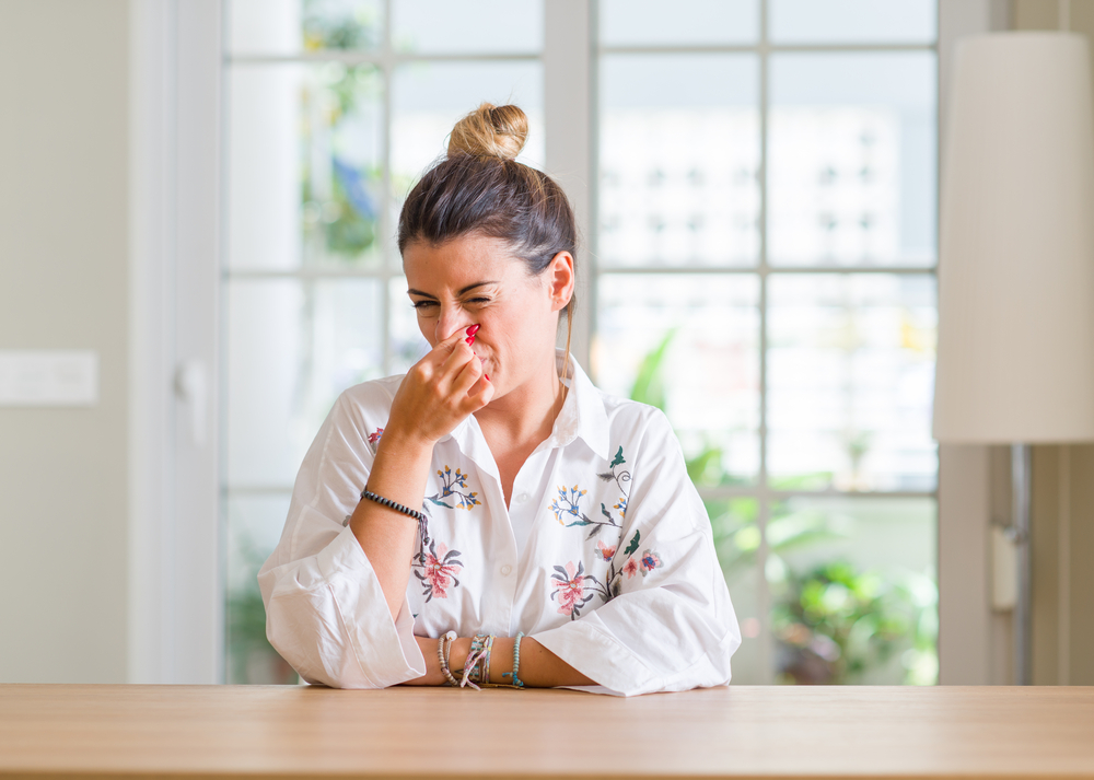 5 Reasons Your Chimney Smells - Albany NY - Northeastern Masonry Woman Smells Bad Odor