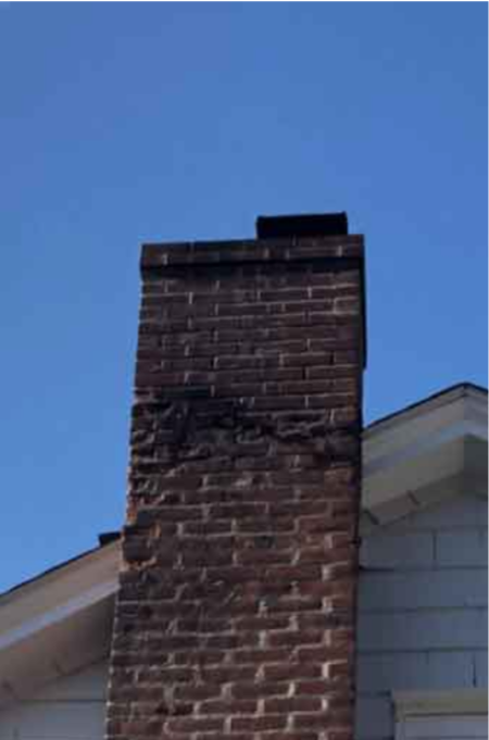 falking mortar chimney with flaking mortar