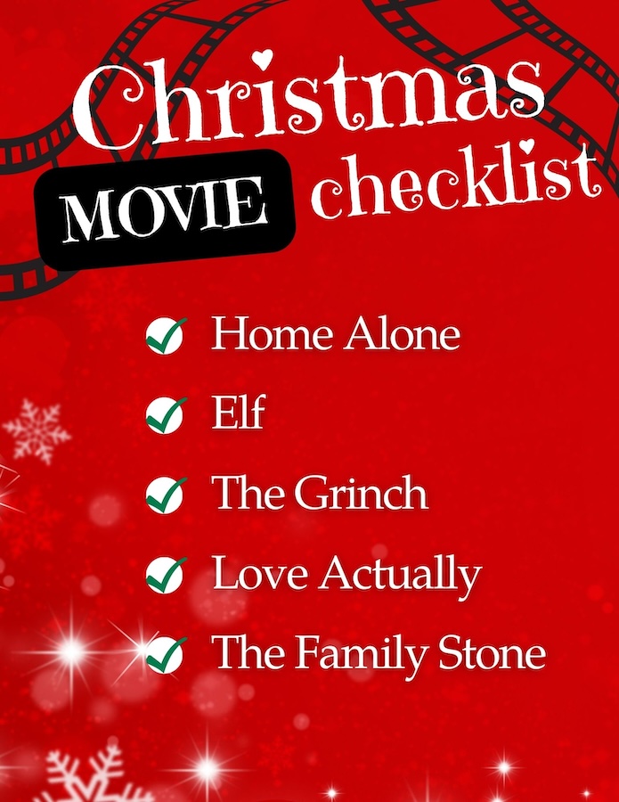 infographic with the list of best holiday movies