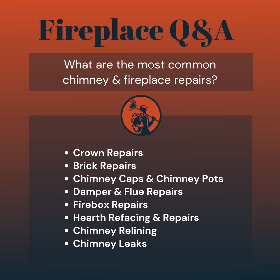 original infographic detailing fireplace and chimney repair services provided
